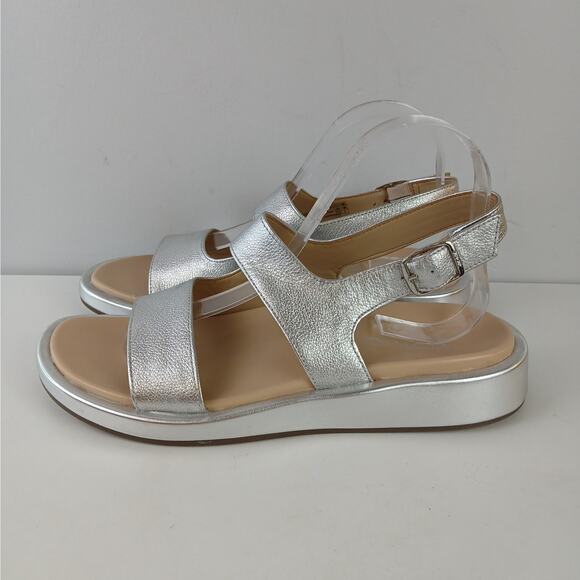 Vionic SZ 9 Madera Women's Slingback Comfort Sandal In Silver Leather - Picture 4 of 9